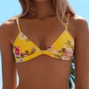 Triangl Delilah Yellow Floral Bikini Top